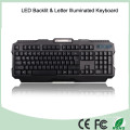 3 Multi-Color LED Backlight PC Keyboard with Brightness Adjustment (KB-1901EL-G)